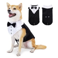 Bow Tuxedo Wedding Pet Clothes Send Ring Dog Shirt Suit Dress Halloween Costume