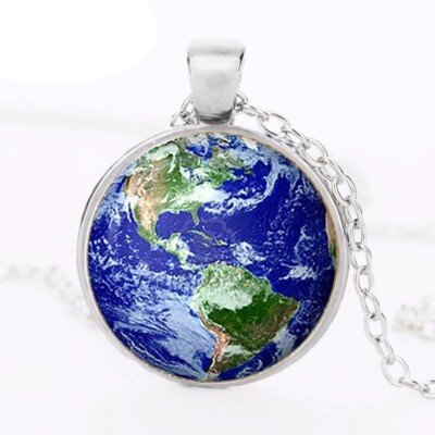 Planet Erde Karte Globus Halskette Anhänger + kostenlose Geschenktüte