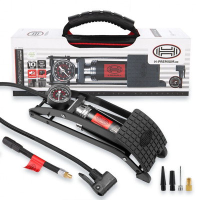 Starke Luftpumpe mit Gage 140Psi 10Bar schwarz Verlängerungsventil Tragetasche 215010