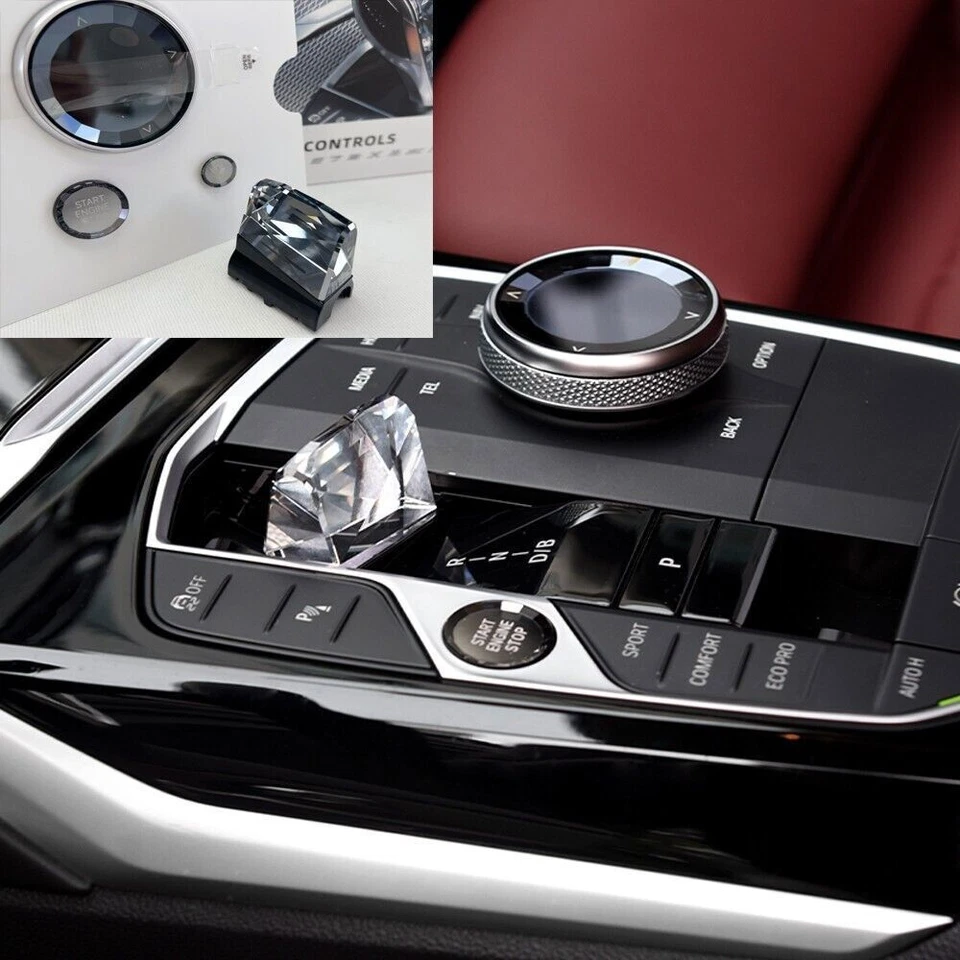 4pcs Crystal Gear Shift Knob Shifter Sticker Fits For BMW X3 2023 2024 - Image 2 of 4