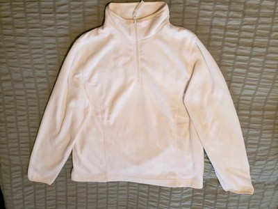 Made For Life Fleece Pullover Womens Size Large Long Sleeve 1/4 Zip Cream Color