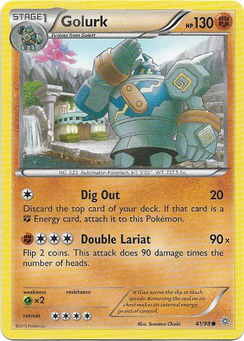 Golurk 41/98 Common Ancient Origins Pokemon Near Mint