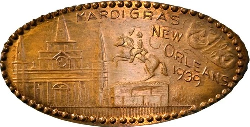 1939 New Orleans MARDI GRAS Elongated Wheat Cent NGC MS66 M&D-4 TOP POP 1/0