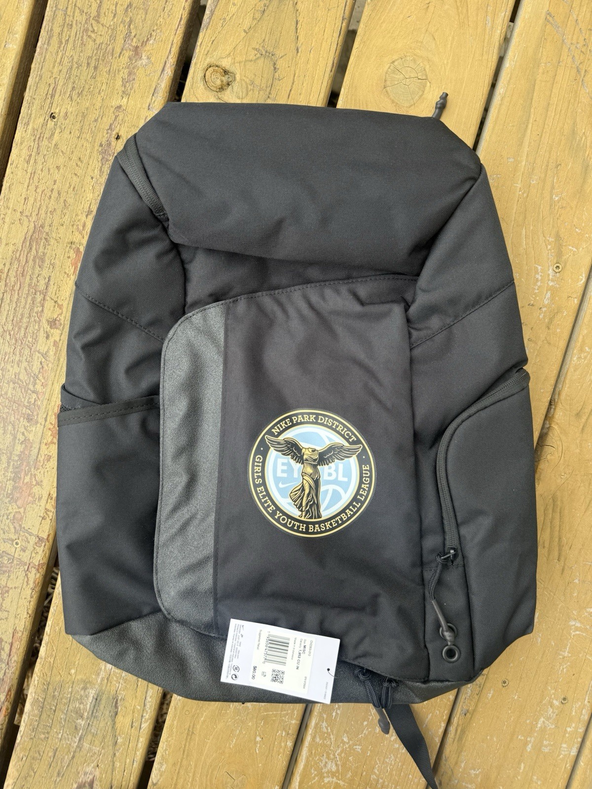nike girls EYBL backpack black park district new in bag