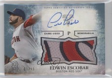 2015 Triple Threads Unity Jumbo Relics Sapphire 1/10 Edwin Escobar Auto 0b0