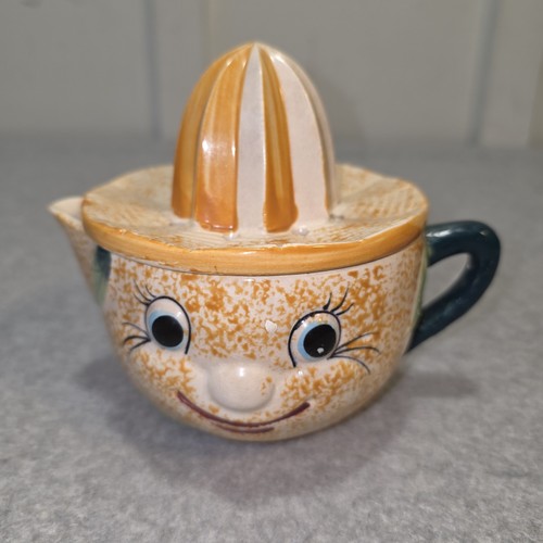 NAPCO Happy Face Reamer/Juicer - Anthropomorphic 1950's Vintage Orange Lemon - Picture 2 of 13