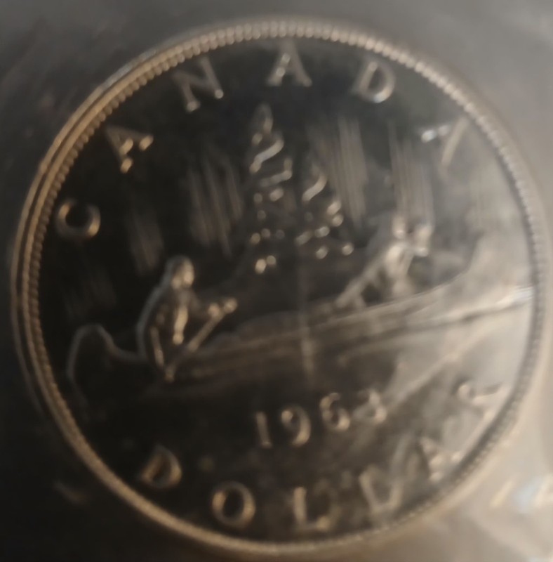 1963 Canada Silver Dollar Queen Elizabeth II Voyageur $1 Coin Original Mint Pack