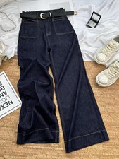 Blue Wide-leg Jeans Women's Autumn 2025 New High-waisted Thin Loose Drape Narrow