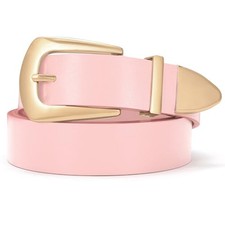 Women's Leather Belts Vintage Western Belt Fit waist from 37''-41'' Light Pink