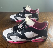 Nike Air Jordan 6 Retro Low 768878-061 Black White Fierce Pink Kids size 6.5Y