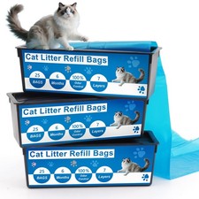 Cat Litter Refill Bags for Genie Easy Roll Bin, 7-Layer Odor Control, Leak-Pr...