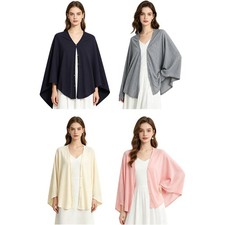 US Women Nursing Cover Cape Versatile Shawl Party Poncho Tops Stylish Wraps Soft