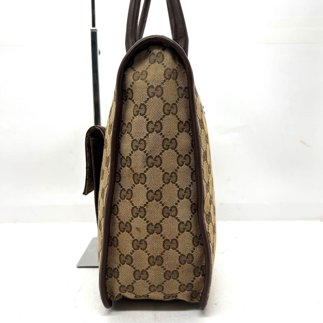 GUCCI GG Pattern Handbag Canvas Leather Brown — image 4