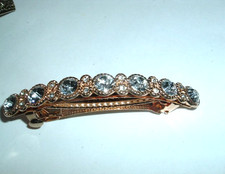 ART DECO WHITE RHINESTONE HAIR BARRETTE NEW W TAGS