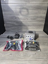 Nintendo GameCube Silver DOL-101 Console Bundle 2 Controllers  Cords Tested 