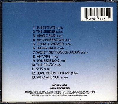 SEALED NEW CD The Who - Who's Greatest Hits | eBay