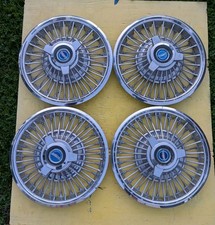 63-68 Ford Mustang Fairlane Galaxie 14 Wire Spoke Spinner Hubcap Wheel Cover 4 63-68 Ford Mustang Fairlane Galaxie 14 Wire Spoke Spinner Hubcap Wheel Cover 4
