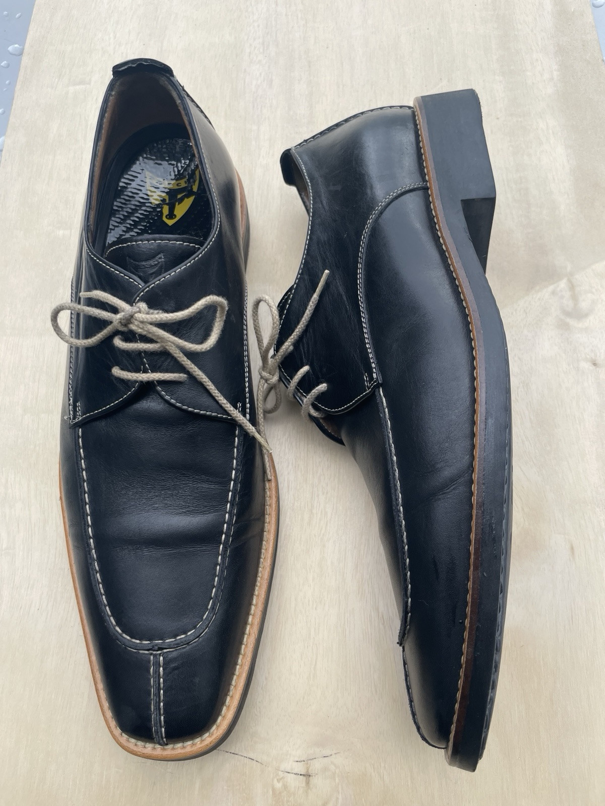 SAOLA Oxford MICHAEL TOSCHI Cis equipaggiate in pelle nera taglia 10
