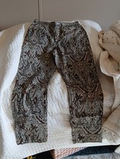 Women Tommy Hilfiger Pants Trousers Cotton Paisley Breathable 8 W34 L26 XMD41