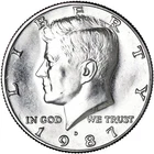 1987 D KENNEDY  Half Dollar  50c  BU  from  Mint Set