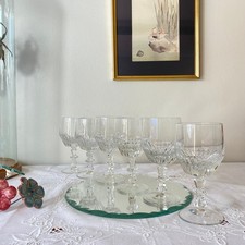 6 verres à pied anciens ciselés verre à vin ou à eau ACC-7501