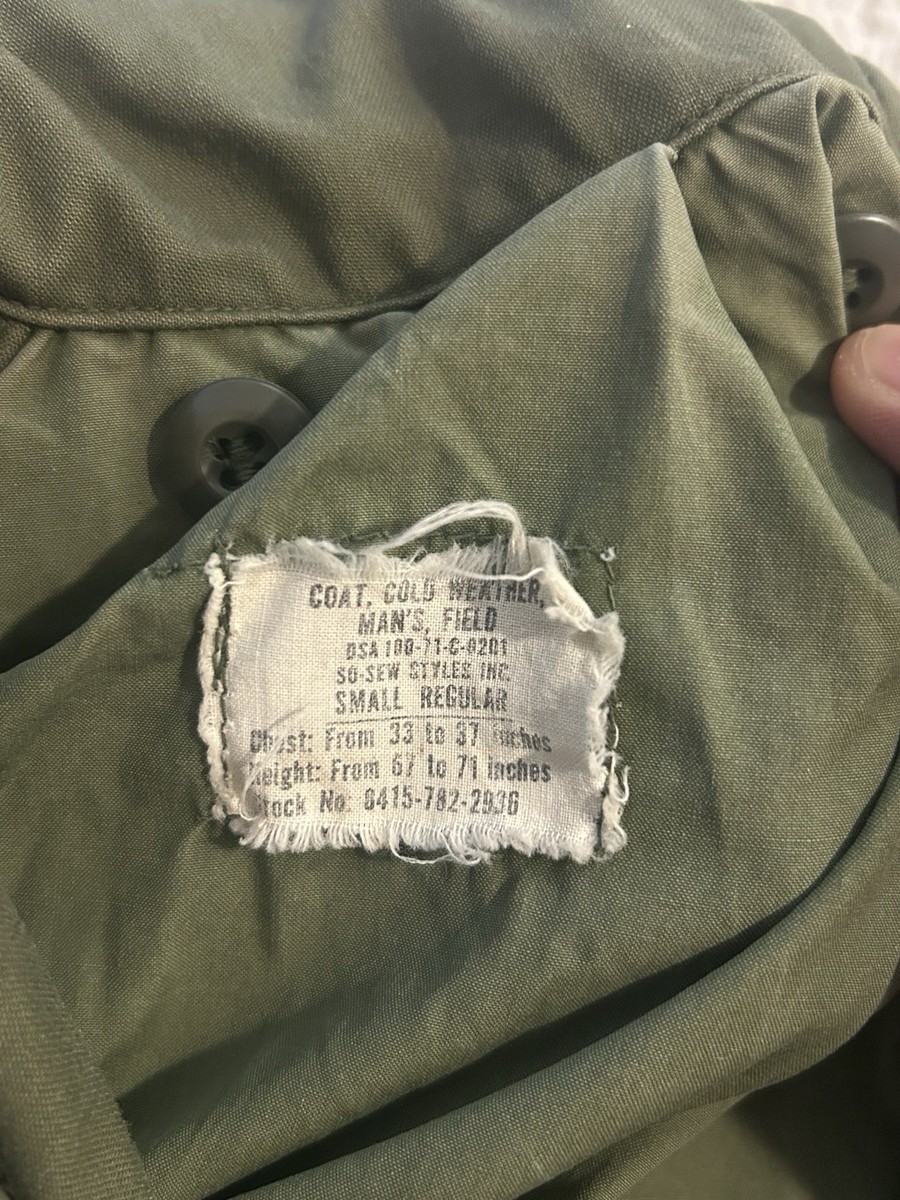 Vintage 70's US Army Cold Weather M-65 Field Coat Jacket Mens