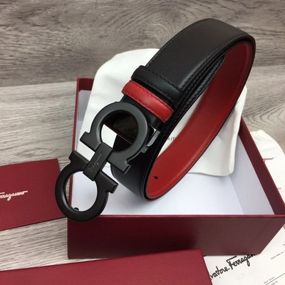 Handgefertigter Ferragamo-Gürtel aus italienischem Leder mit schwarzer Schnalle