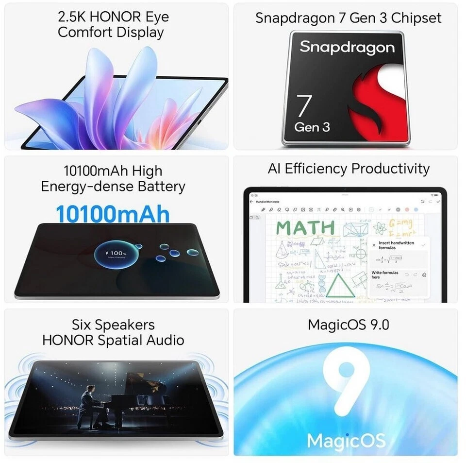 HONOR Pad 10 Wi-Fi Tablet 8GB+256GB 12,1 Zoll Octa Core Android 10100mAh Grau - Bild 2 von 4