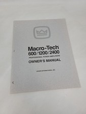 Original Macro Tech 600/1200/2400 Pro power amplifiers Manual Crown 1994