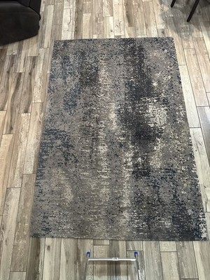 Hand Knotted Designer Rug 6x9 Tufenkian Beryllium Dark Grey Wool Silk Nepal