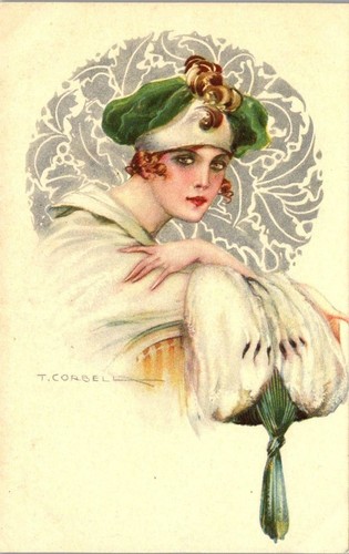 Femme Au Chapeau Noir Et Blanc, Drawing by Anne Brunello