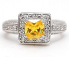 2CT Treated Yellow Sapphire & Topaz 925 Sterling Silver Ring Jewelry Sz 7 UB1-6