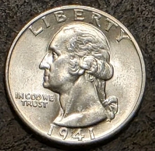 1941-P Washington Quarter Uncirculated 90% Silver .25 Cents Philadelphia Mint