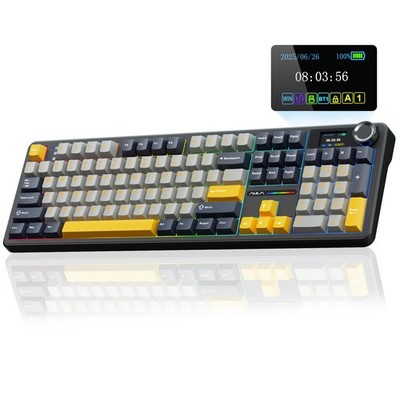 AULA F108 Pro Kabellose Gaming Tastatur, Mechanische Tastaturen in Originalgröße mit