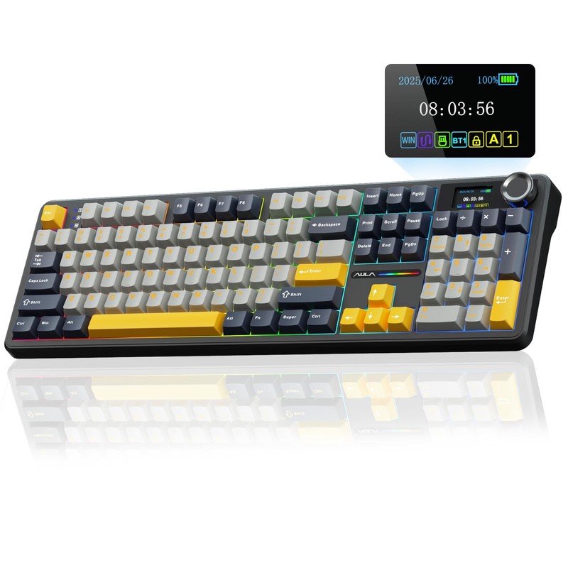 AULA F108 Pro Wireless Gaming Keyboard,Full Size Mechanical Keyboards with