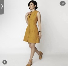 Keehn Deutch A Line Mustard A Shape Dress