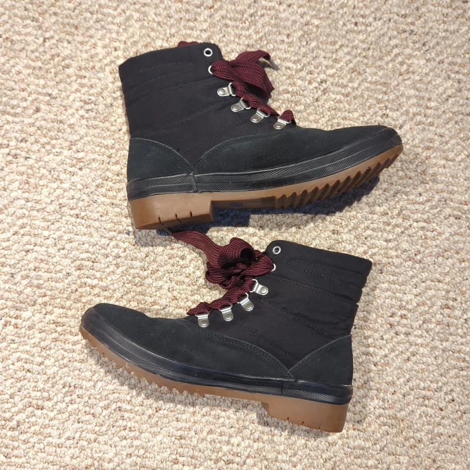 Botas impermeables Keds Camp para mujer 8 negras con cordones senderismo nieve al aire libre Foto 2 de 4