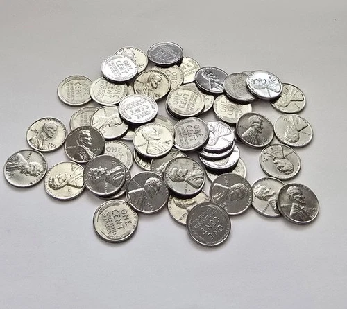 1943 S Higher Grade Roll of 50 VF-AU Lincoln Steel Cents Wheat Penny Cleaned