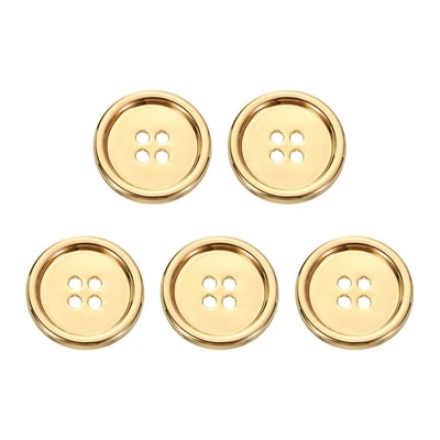 5 Stück Metallknöpfe 23mm (0,91") 4 Löcher Legierung Runde Nähnähte Knöpfe Gold - Bild 1 von 4
