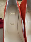 Christian Louboutin Authentic Kate 85 Veau Velours Pumps In Fiery Red SZ 38 NIB — photo 3