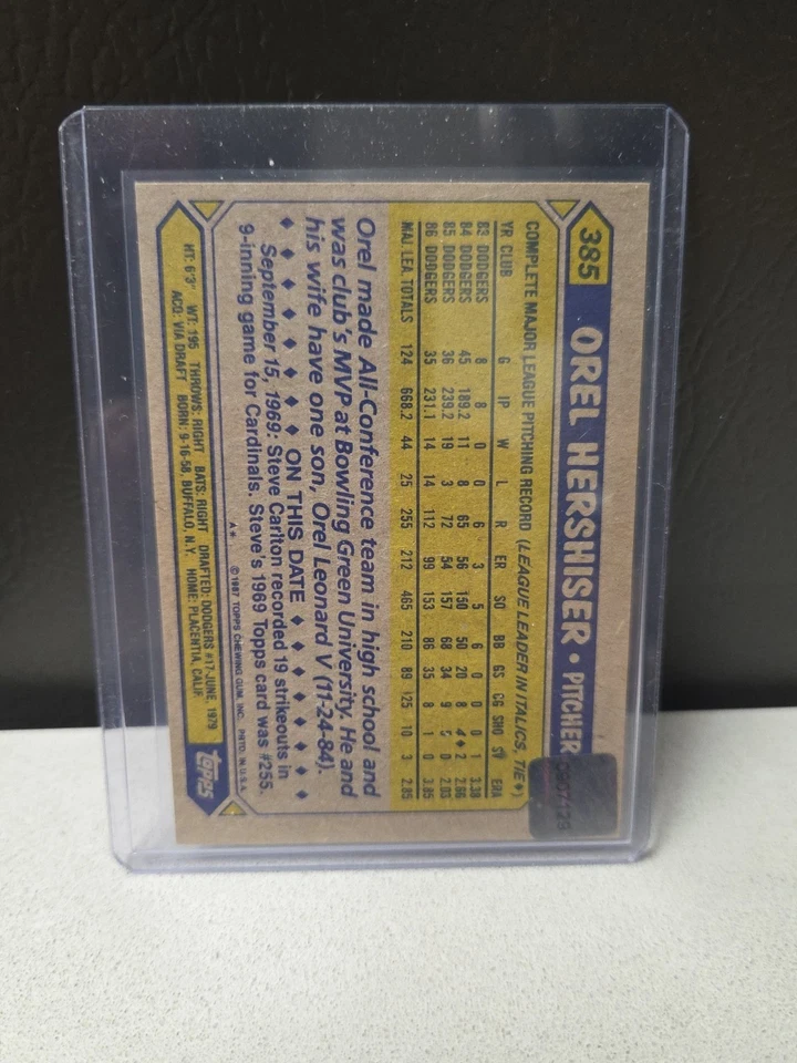 Orel Hershiser 2004 Topps Original Signature Edition Auto Buyback #385 121/218 - Image 2 of 3