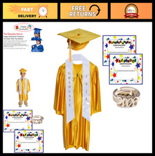 Deluxe Graduation Set - Cap, Gown, Tassel, Sash, Ring  Diploma - Shiny Finish