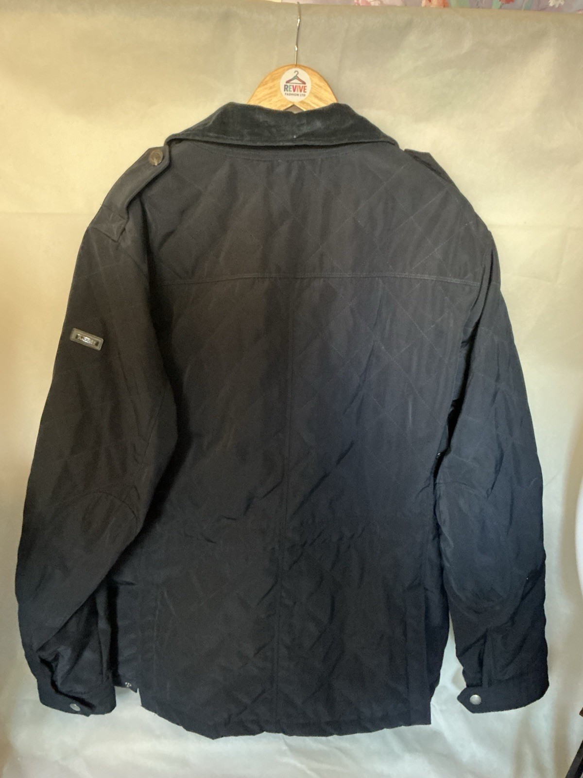 Mens Hackett London Navy Quilted Winter Jacket Full Zip Trendy Fashion Size XXL image 4