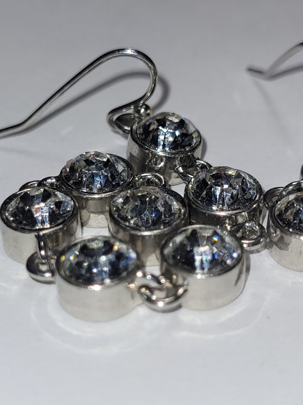 Clear Crystal Rhinestone Linear Drop Dangle Earri… - image 5