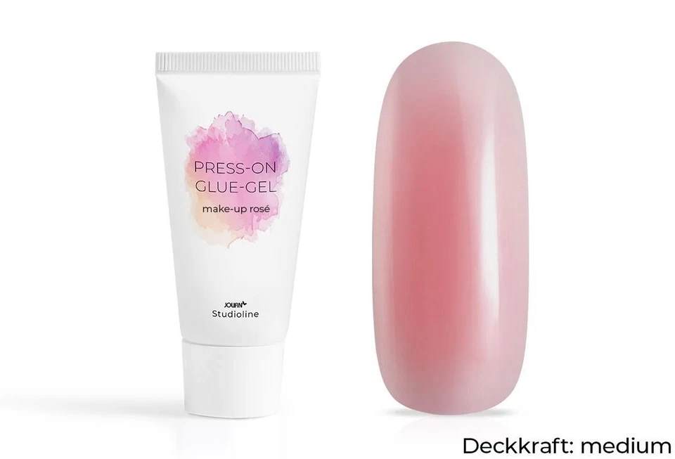 Jolifin Nagelstudio Set Press On Glue Gel Makeup Coffin Tips Babyboomer Design - Bild 3 von 4