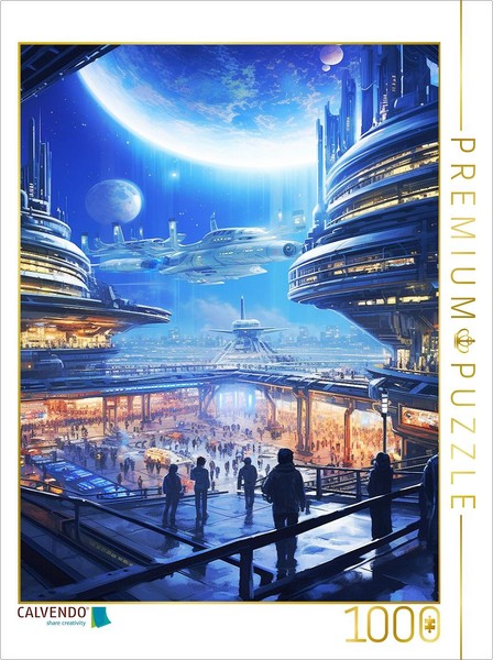 Calvendo Puzzle Galactic Airport | 1000 Pieces, Finished Size 25.2 × 18.9 In (64-image