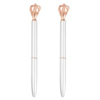 Crown Kugelschreiber 2 StüCk 1.0Mm Schwarz Matt Silber Metallstift