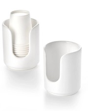 3 oz Original Ceramic Bathroom Cup Dispenser, 2 Pack, White 