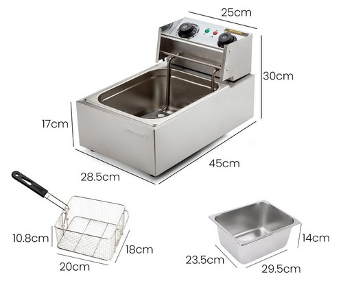 EURO-CHEF Commercial Electric Deep Fryer Frying Basket Chip Cooker Fry Scoop - Picture 8 of 9