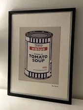 banksy lithograph with certificate and framed 